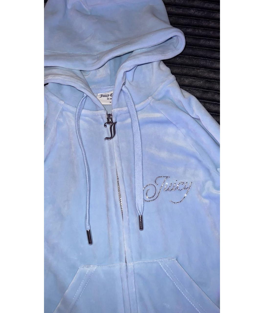 JUICY COUTURE Голубой велюровый спортивные костюмы, фото 4