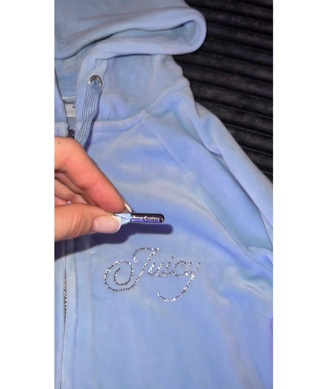 JUICY COUTURE Голубой велюровый спортивные костюмы, фото 5