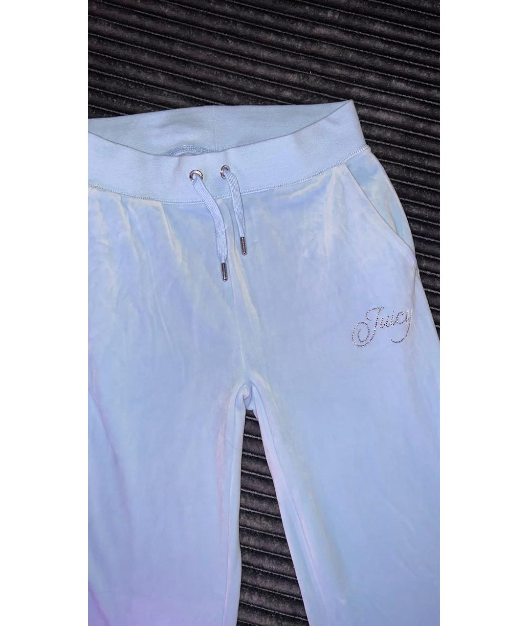 JUICY COUTURE Голубой велюровый спортивные костюмы, фото 7