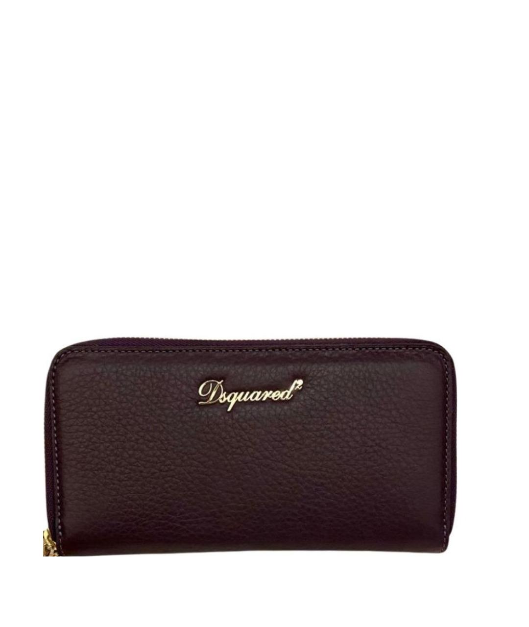 DSQUARED2 Бордовый кожаный кошелек, фото 1