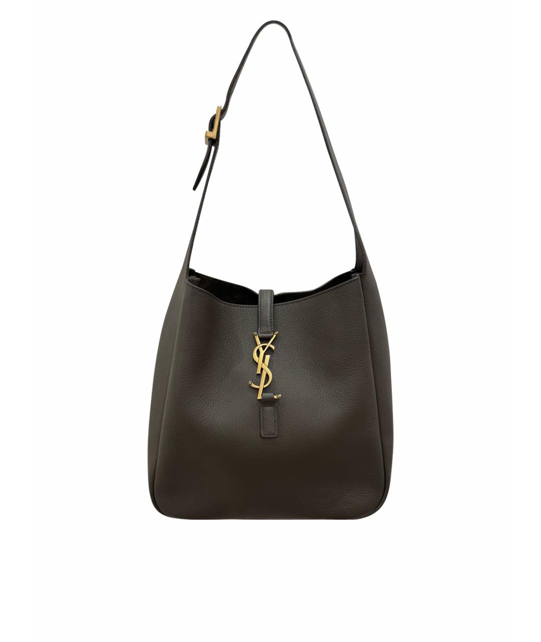 SAINT LAURENT Хаки кожаная сумка через плечо, фото 1