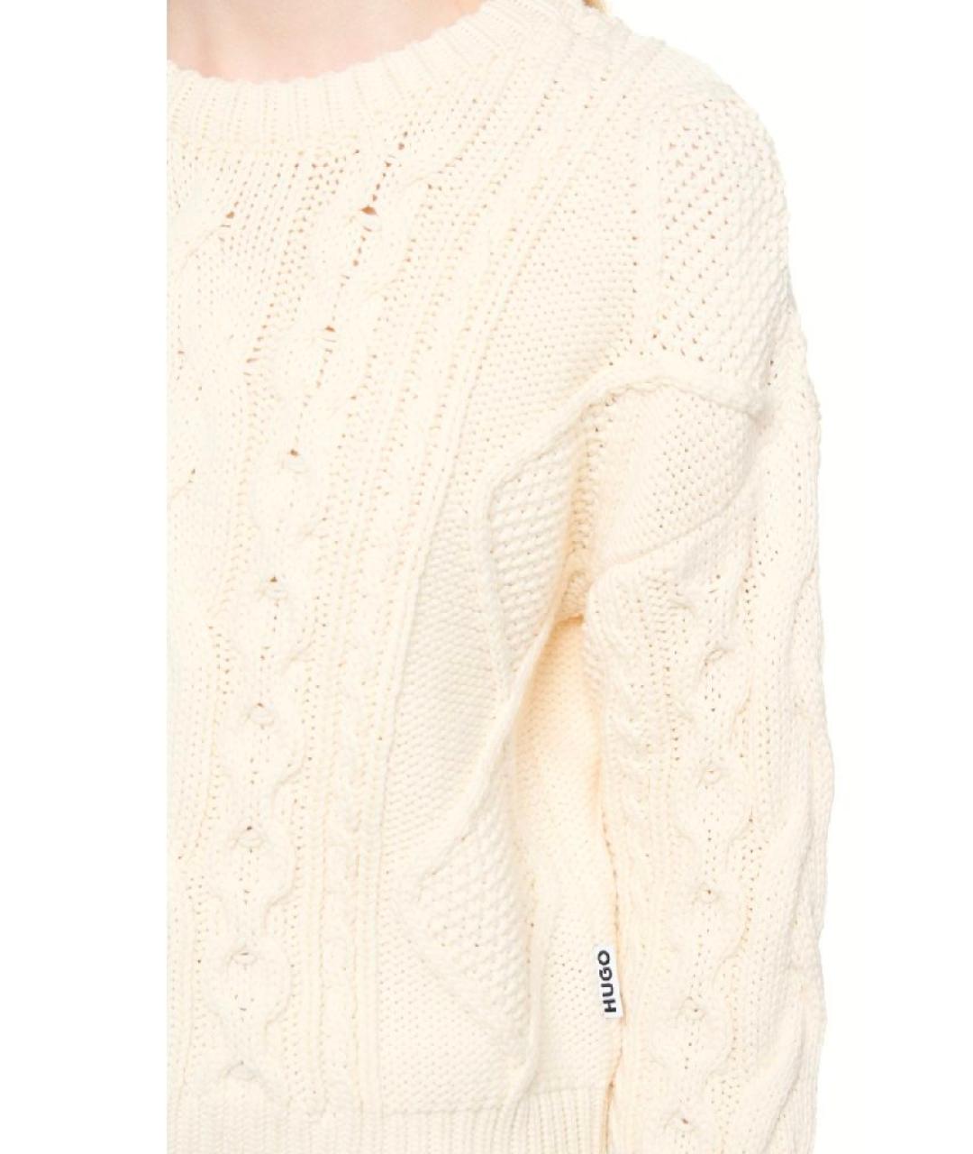 HUGO Бежевый хлопковый джемпер / свитер, фото 3