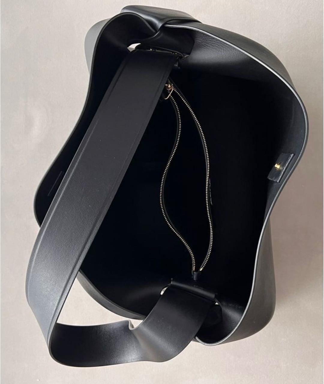 ACNE STUDIOS Черная кожаная сумка тоут, фото 2