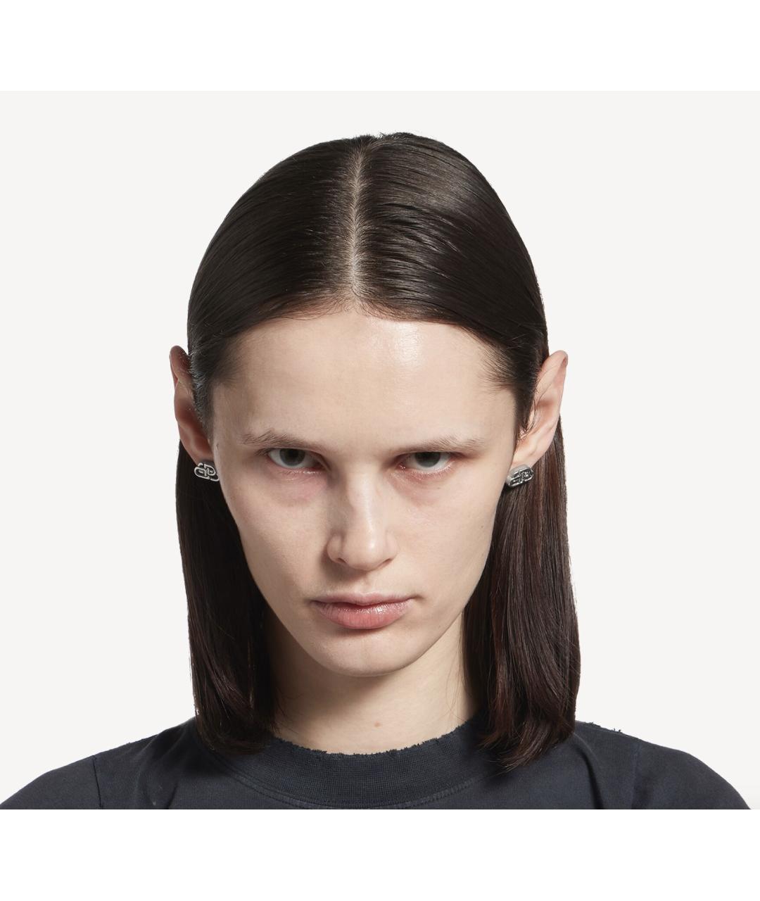 BALENCIAGA Серебряные металлические серьги, фото 2