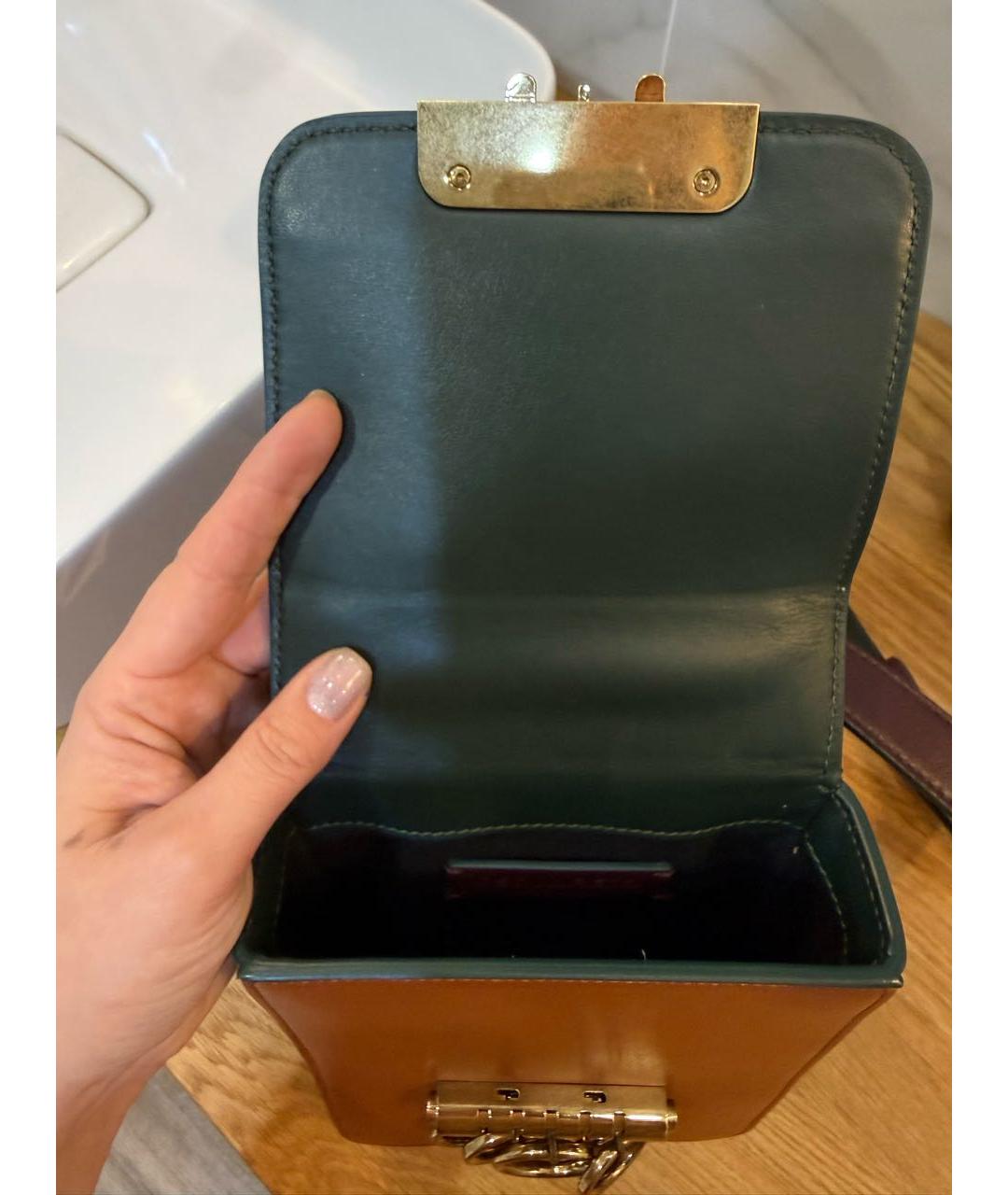 DSQUARED2 Коричневая кожаная сумка через плечо, фото 4