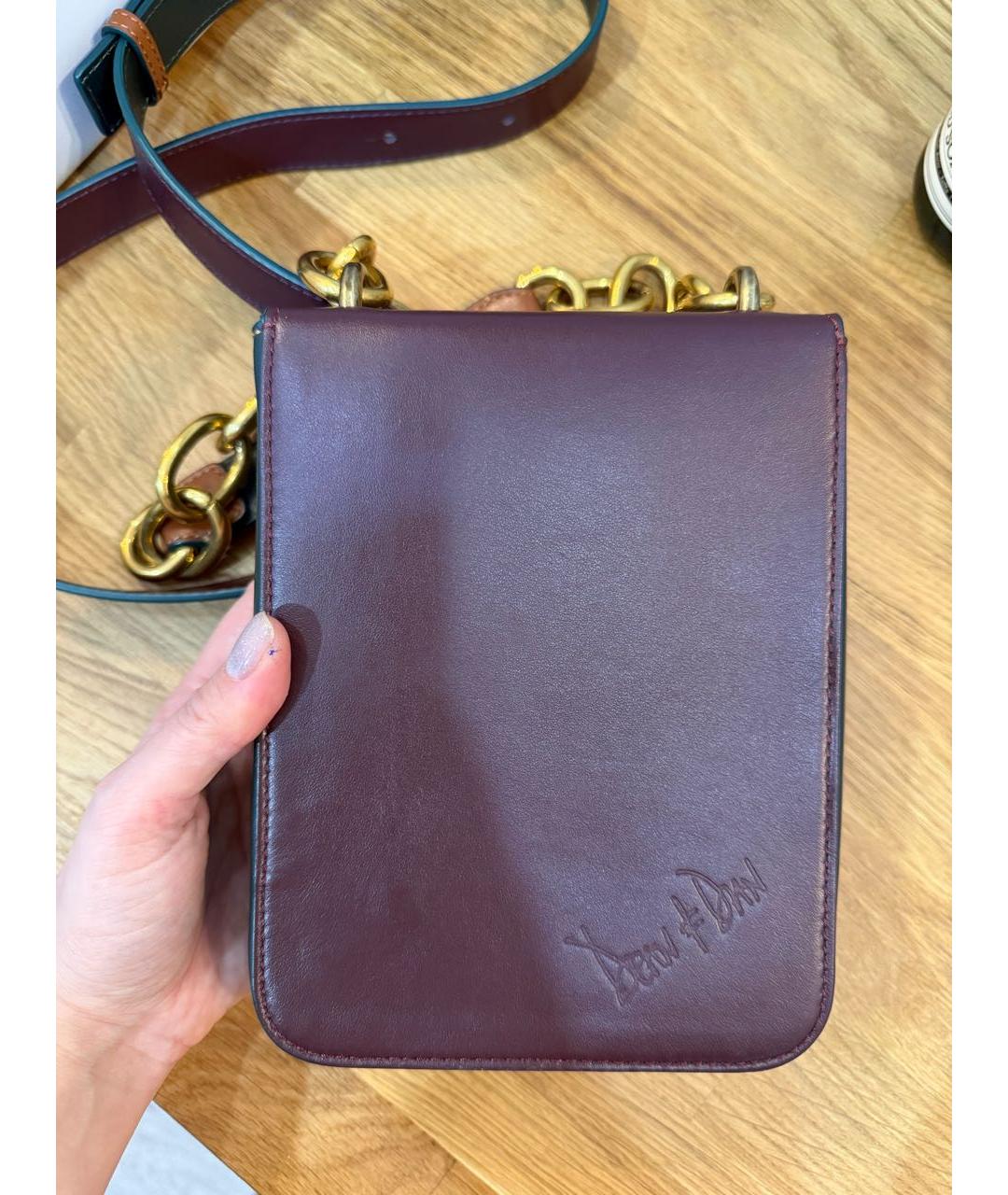 DSQUARED2 Коричневая кожаная сумка через плечо, фото 3