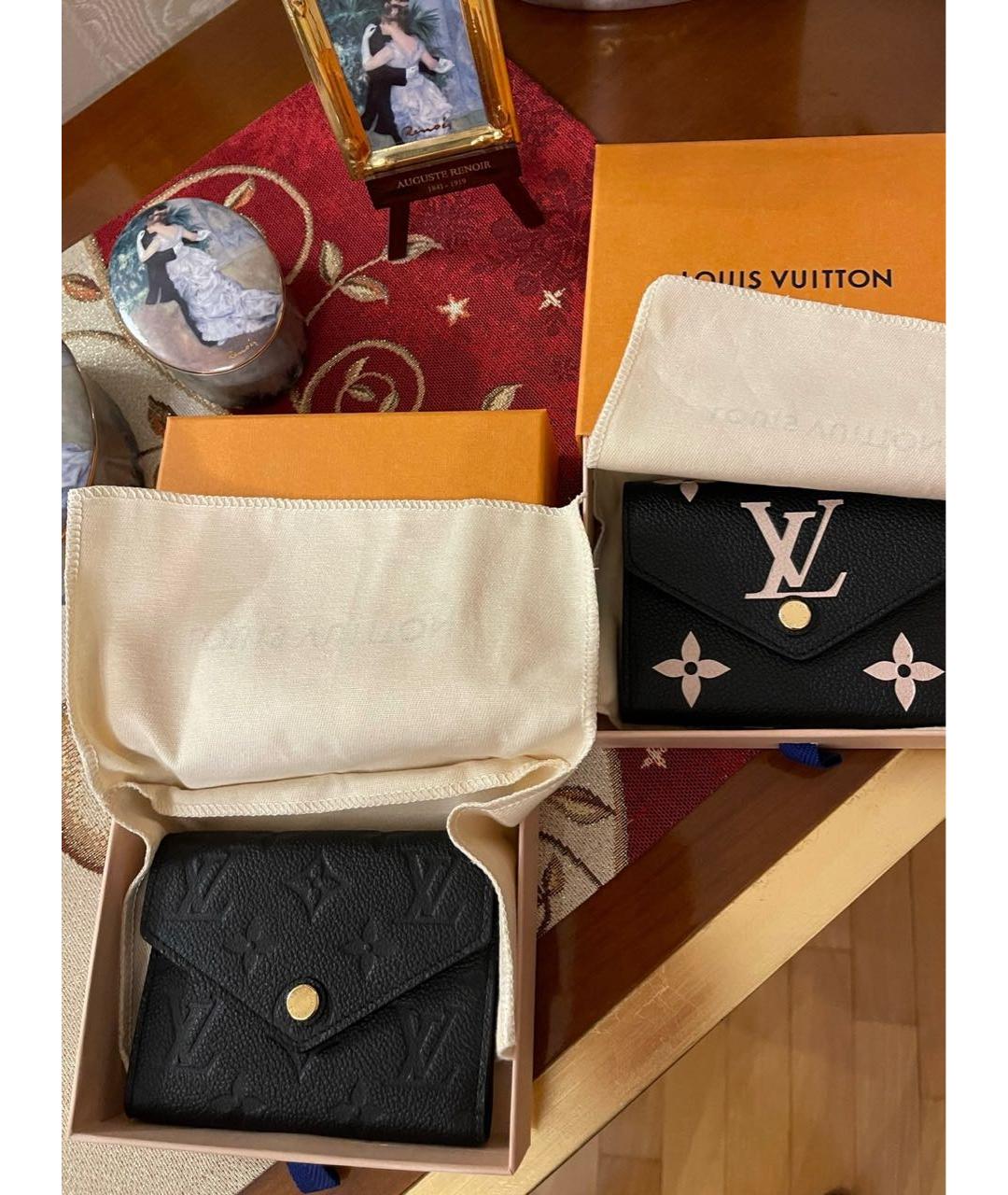 LOUIS VUITTON Черный кожаный кошелек, фото 4