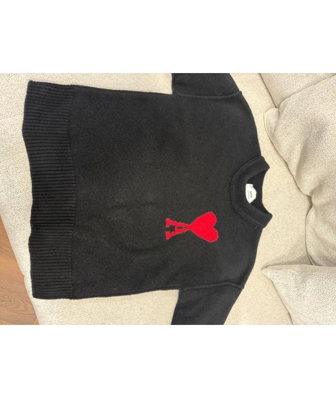 Ami Paris Черный шерстяной джемпер / свитер, фото 4