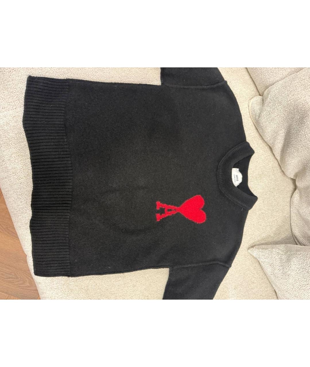 Ami Paris Черный шерстяной джемпер / свитер, фото 5