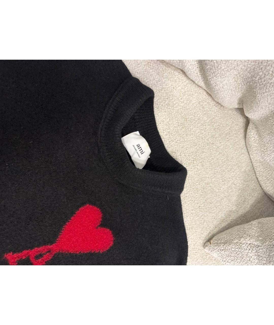 Ami Paris Черный шерстяной джемпер / свитер, фото 2