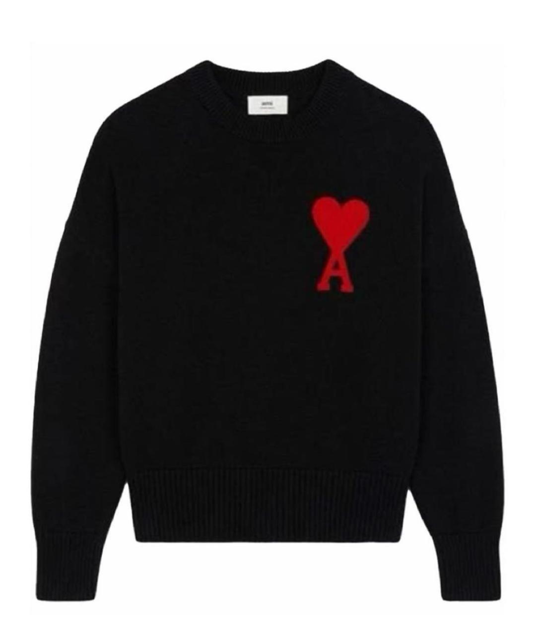 Ami Paris Черный шерстяной джемпер / свитер, фото 6