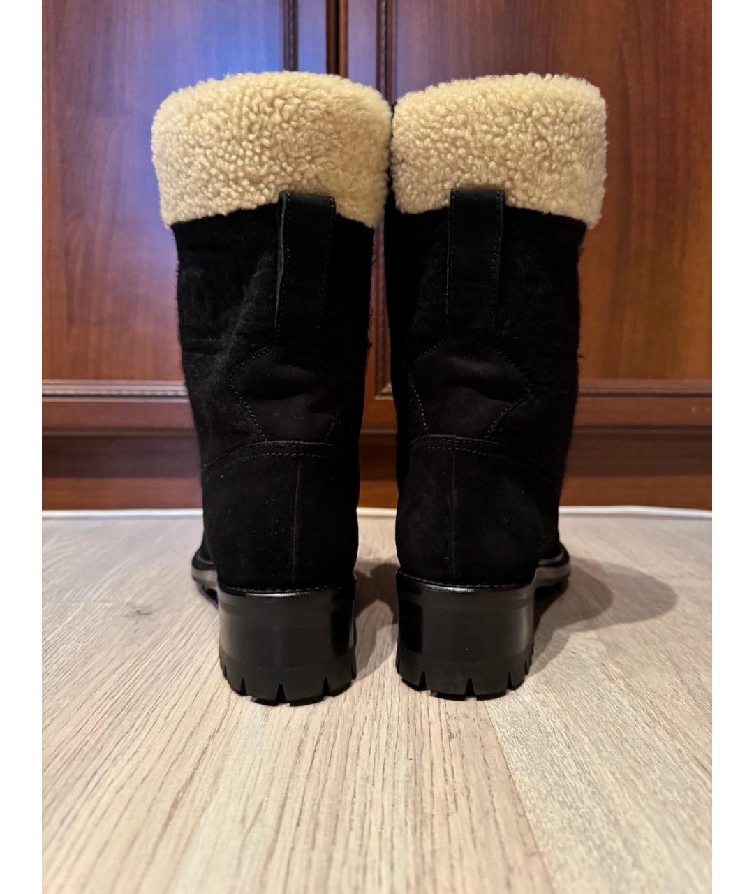 CHANEL Черные замшевые ботинки, фото 4