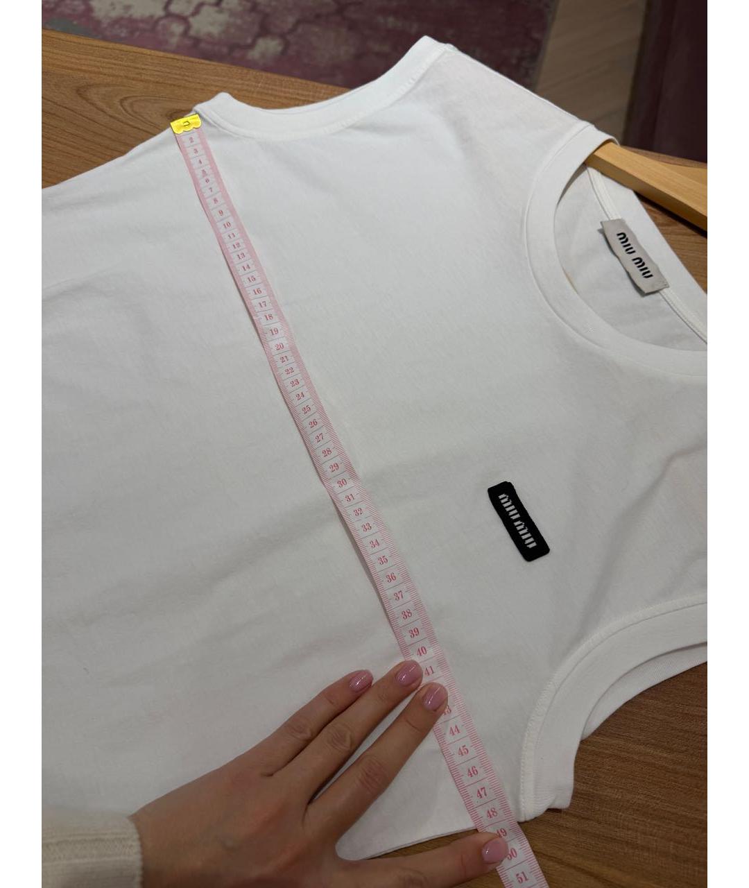 MIU MIU Белая хлопковая майка, фото 3