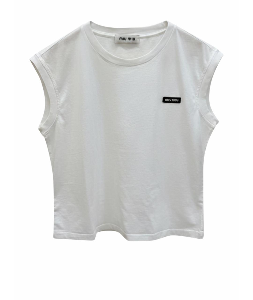 MIU MIU Белая хлопковая майка, фото 1