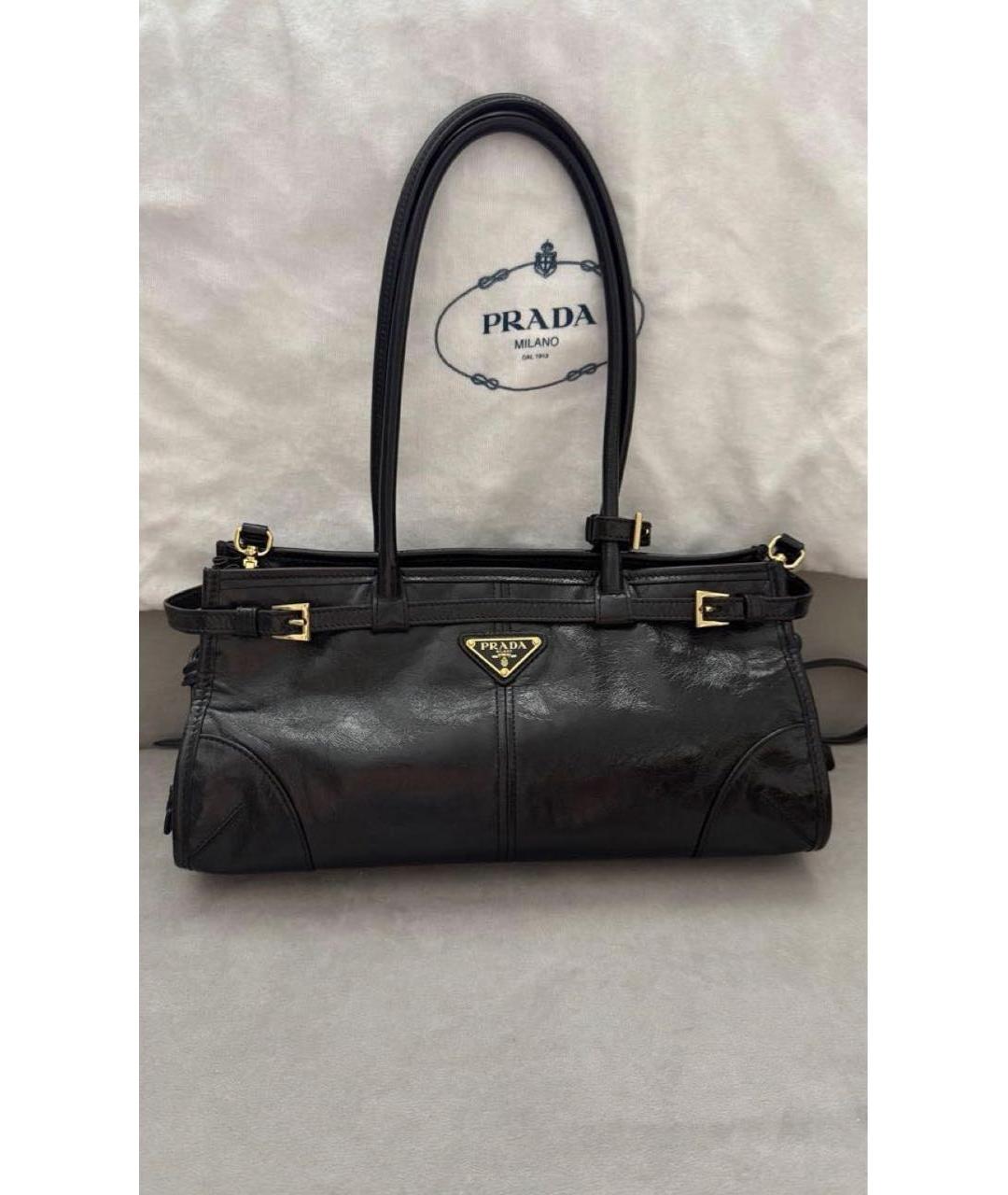 PRADA Черная кожаная сумка на плечо, фото 5