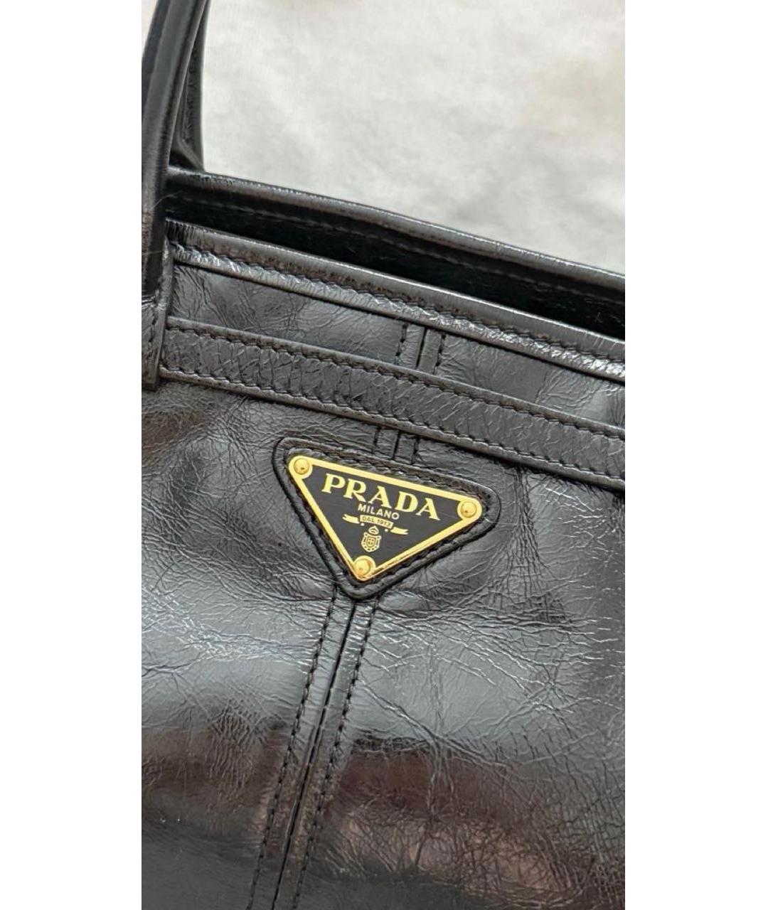 PRADA Черная кожаная сумка на плечо, фото 3