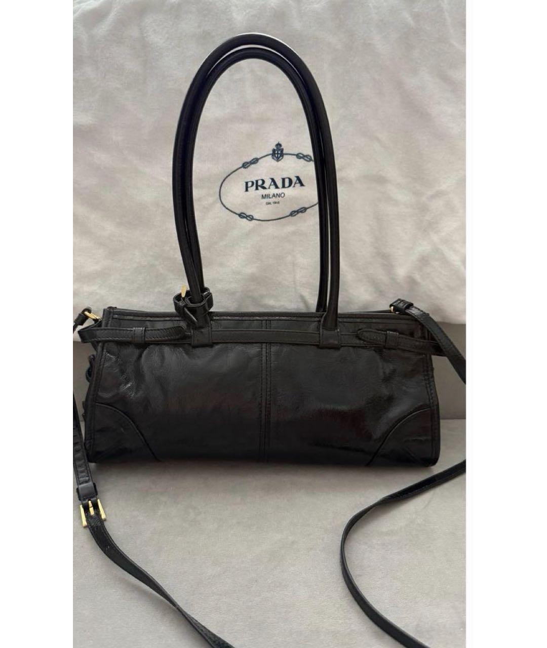 PRADA Черная кожаная сумка на плечо, фото 2
