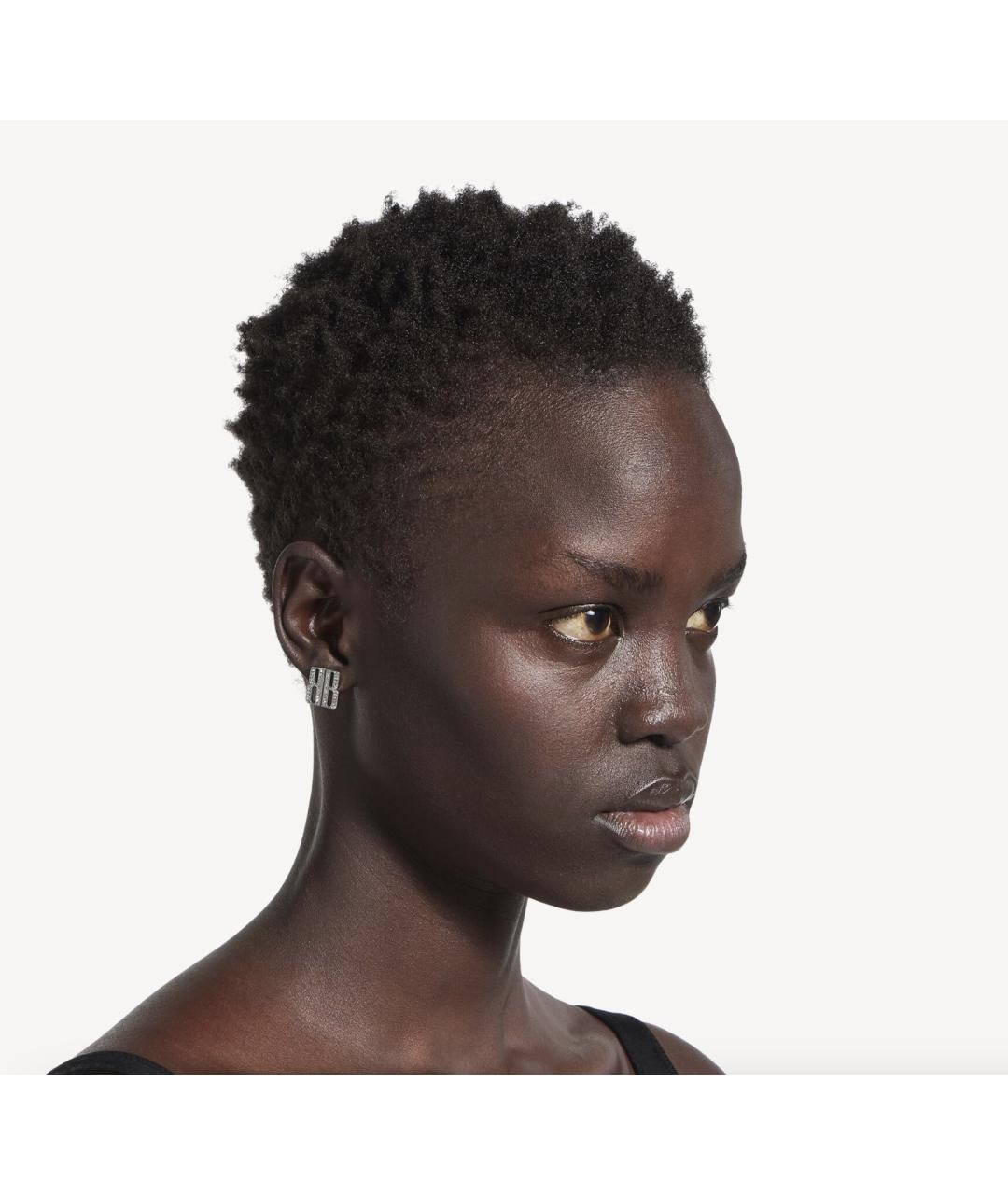 BALENCIAGA Серебряные металлические серьги, фото 3