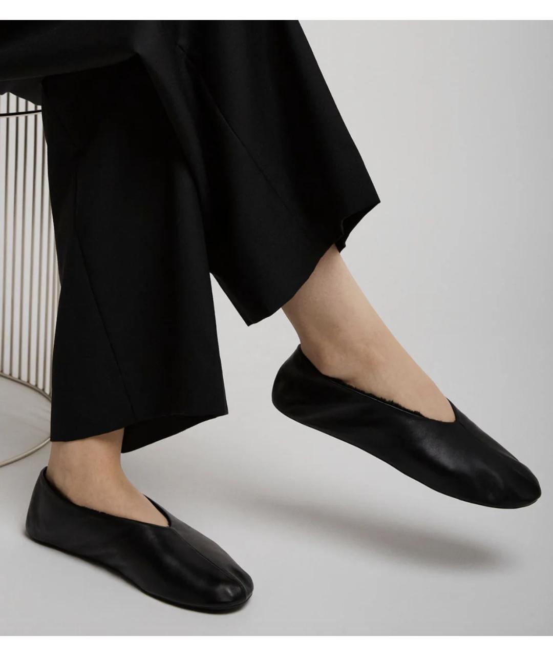 THE ROW Черные кожаные балетки, фото 3