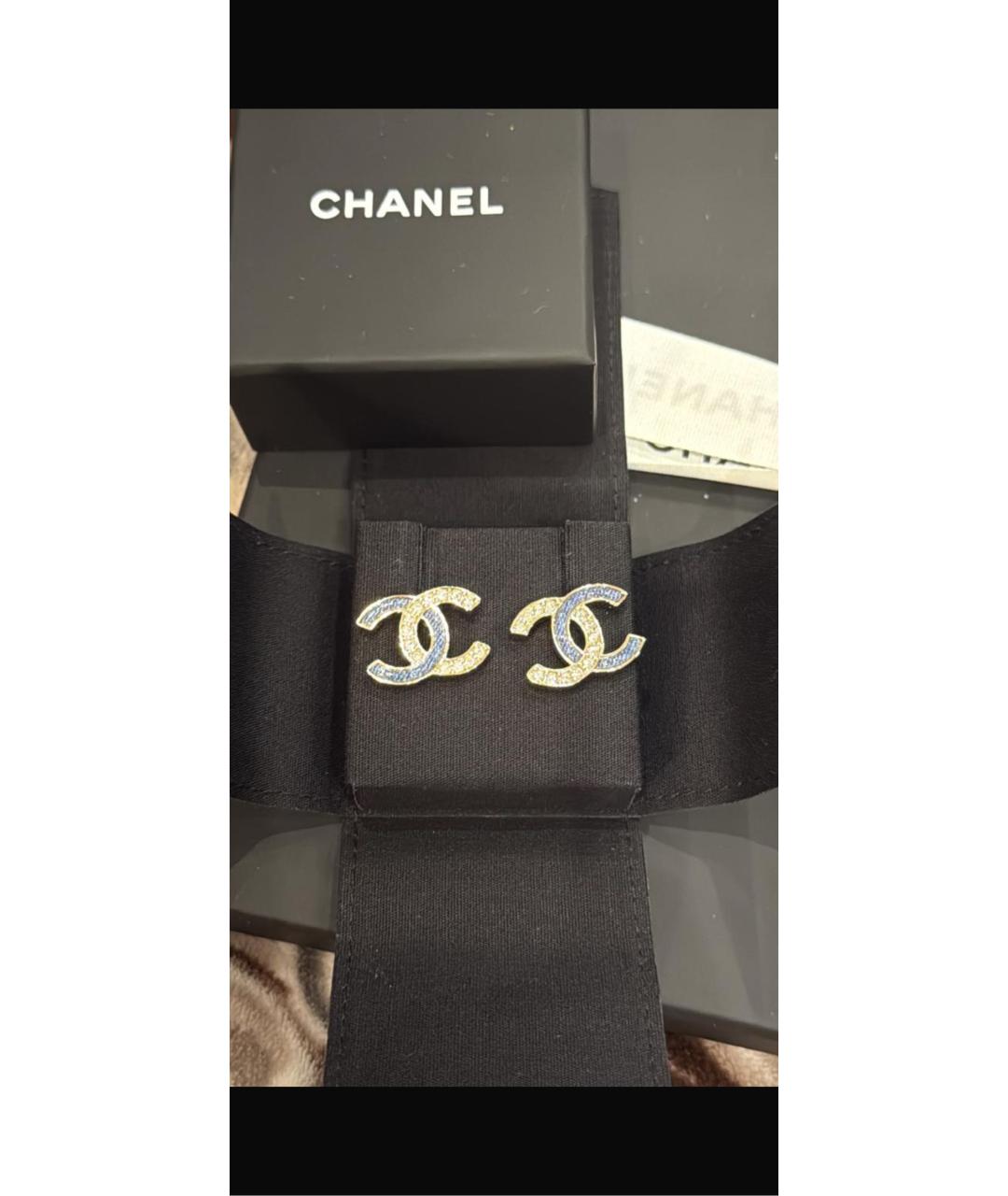 CHANEL Золотые металлические серьги, фото 2