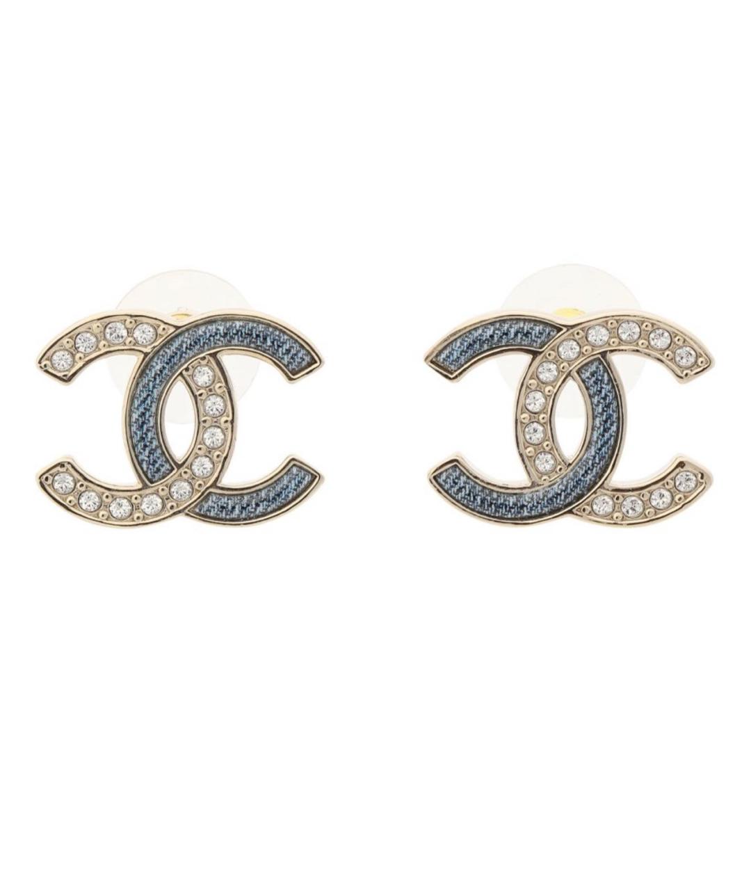 CHANEL Золотые металлические серьги, фото 1