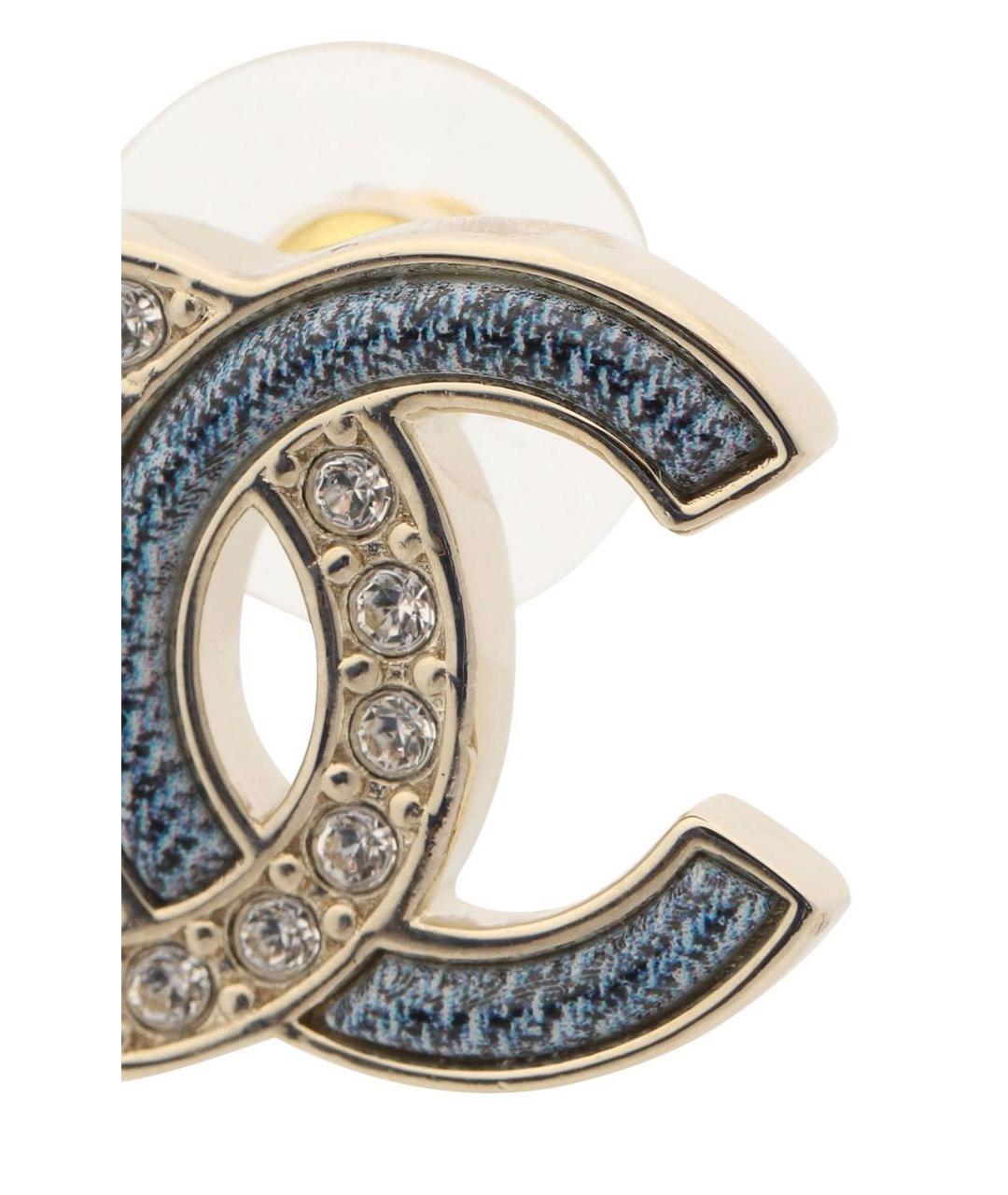 CHANEL Золотые металлические серьги, фото 3