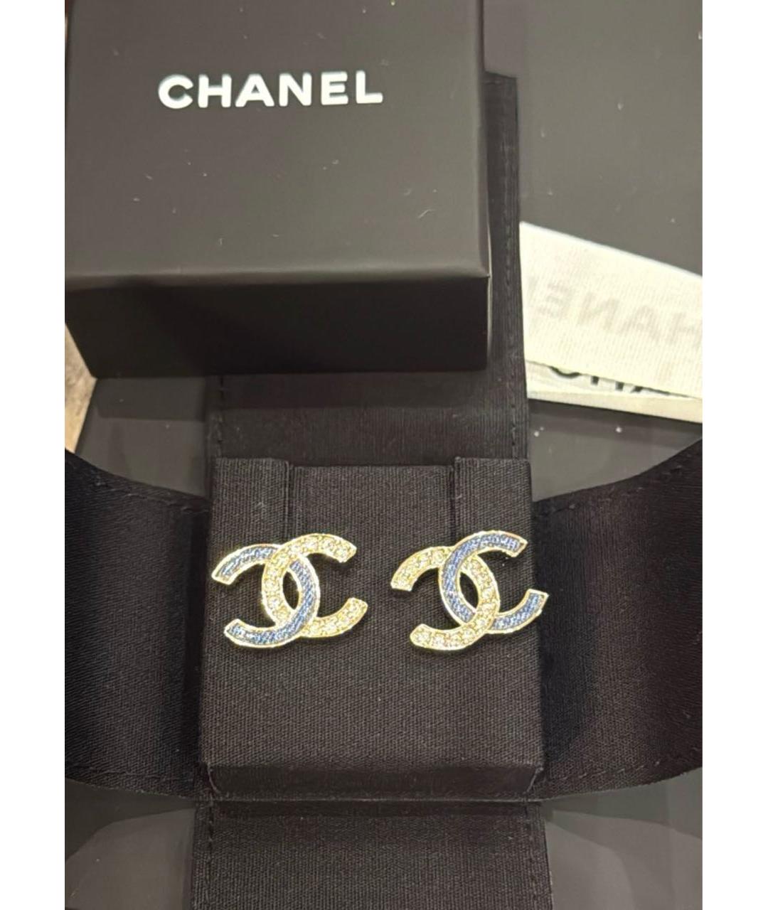 CHANEL Золотые металлические серьги, фото 5