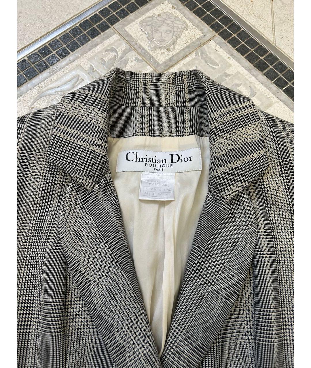 CHRISTIAN DIOR Серый шелковый жакет/пиджак, фото 4
