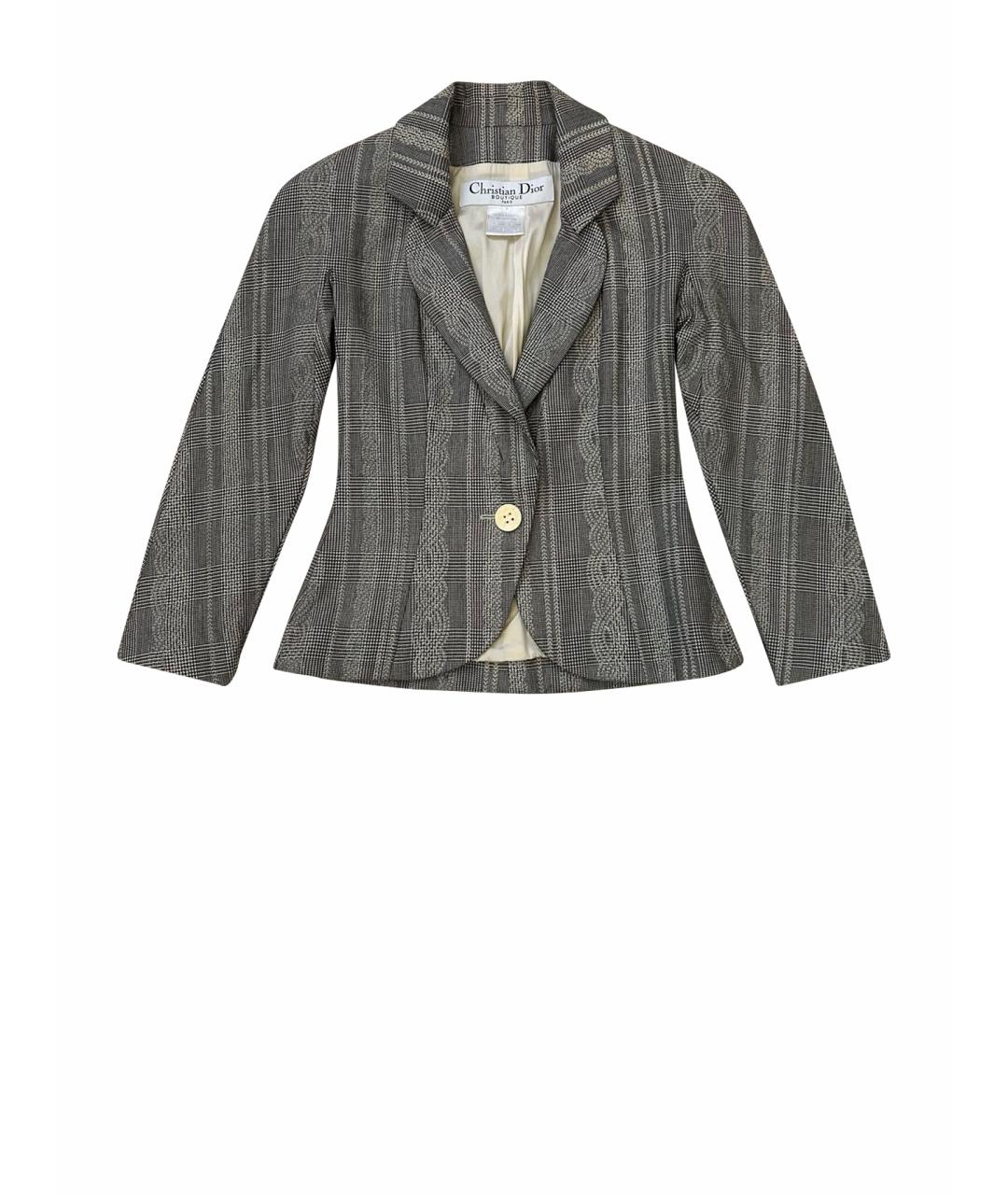 CHRISTIAN DIOR Серый шелковый жакет/пиджак, фото 1