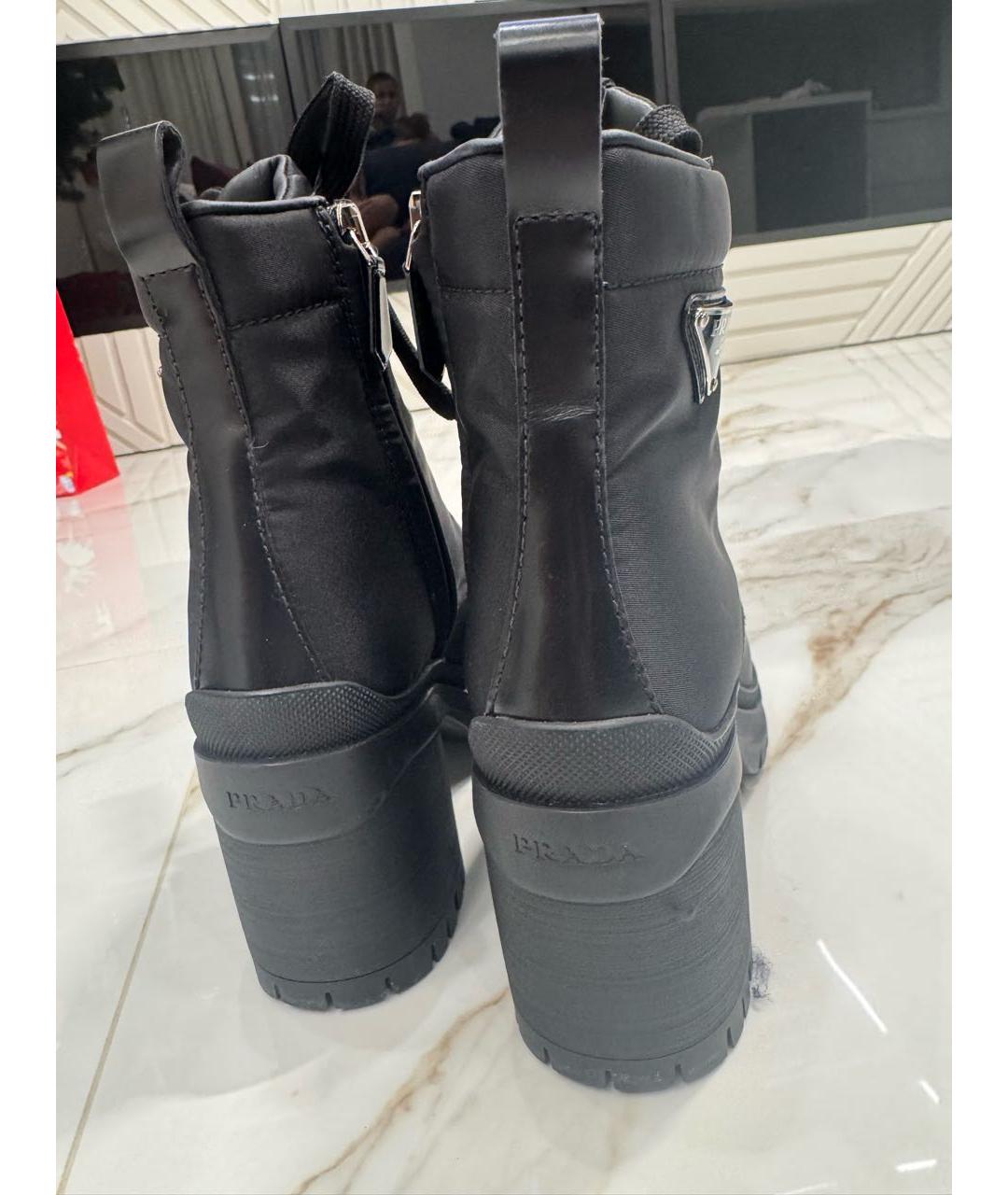 PRADA Черные неопреновые ботинки, фото 4