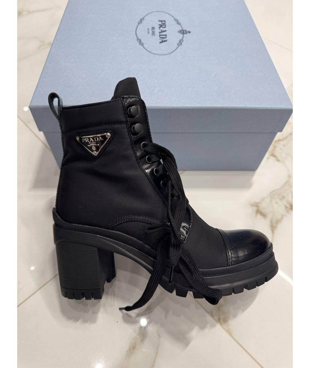 PRADA Черные неопреновые ботинки, фото 9