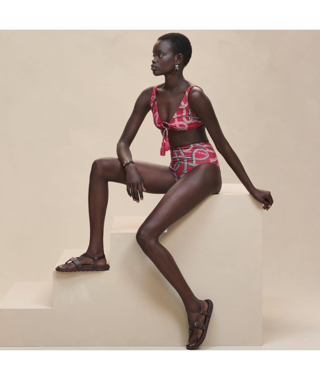 HERMES Розовый полиамидовый купальник, фото 3