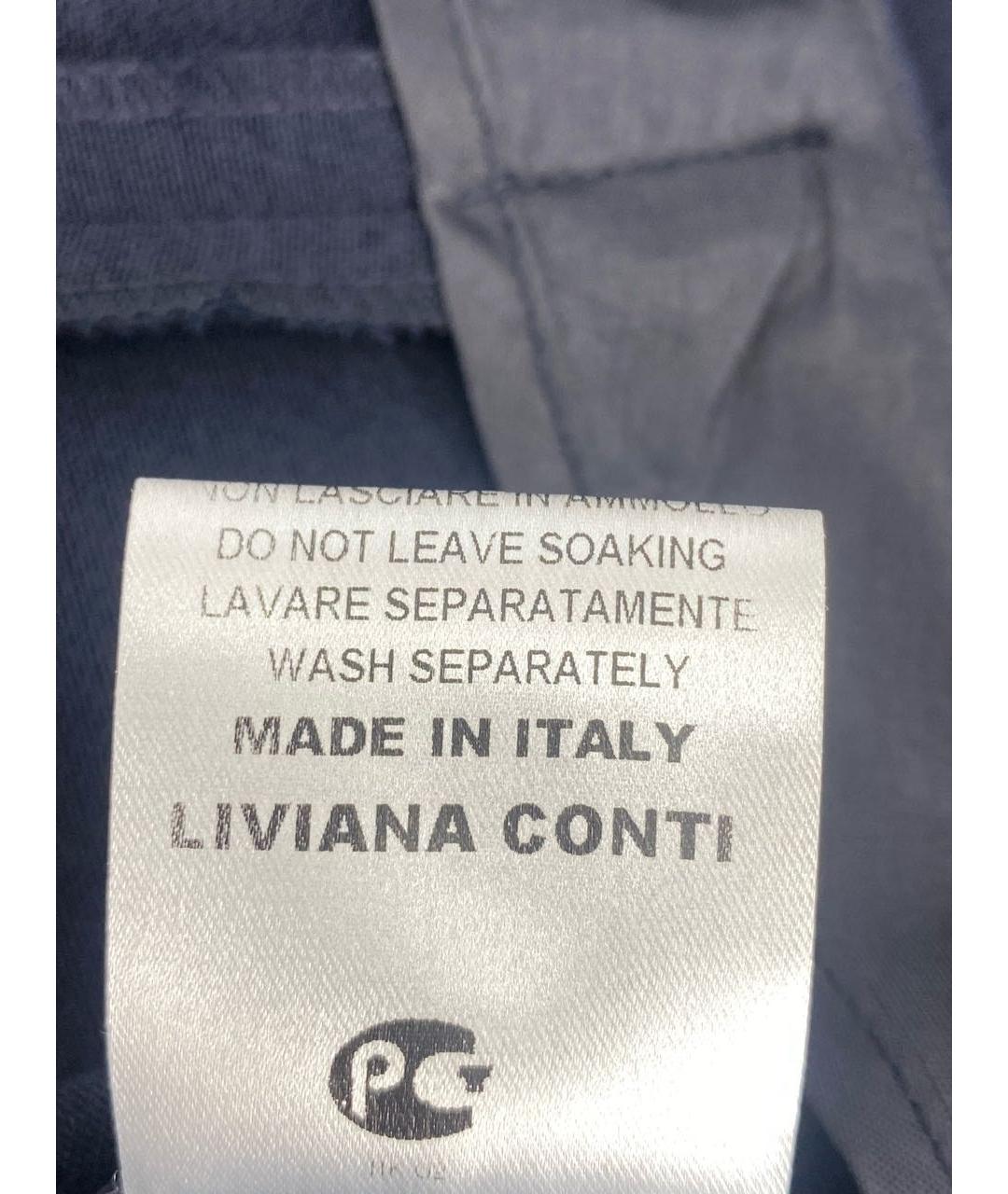 LIVIANA CONTI Темно-синие полиэстеровые брюки узкие, фото 6