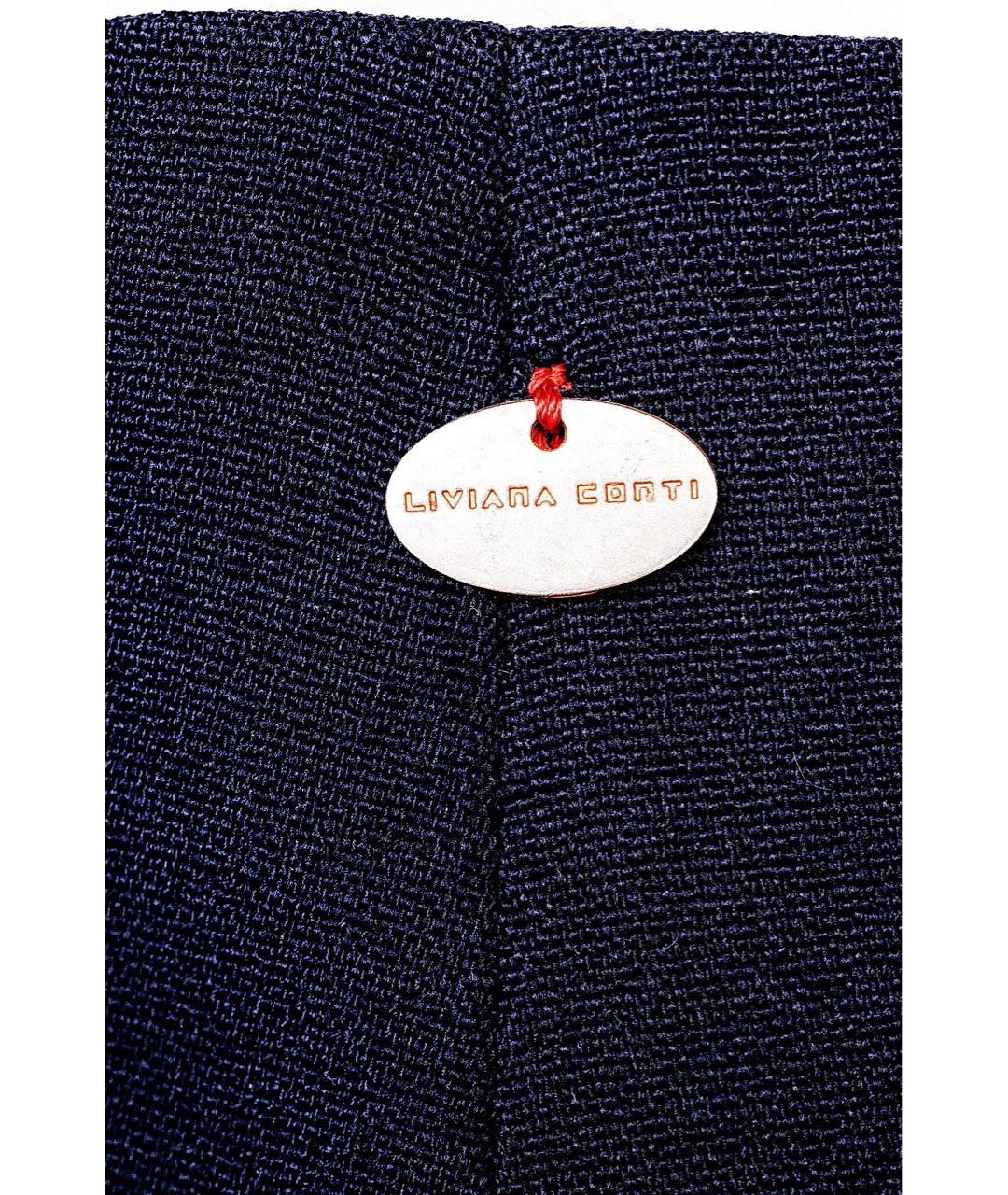 LIVIANA CONTI Темно-синие полиэстеровые брюки узкие, фото 4