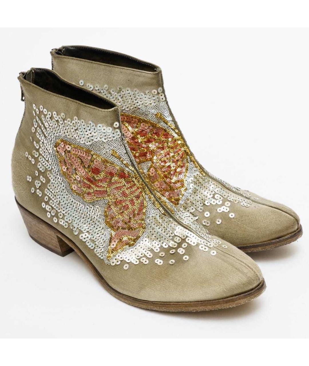 ELENA IACHI Бежевые кожаные полусапоги, фото 3