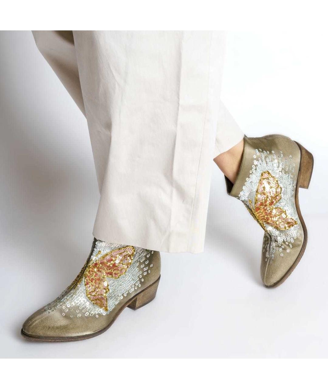 ELENA IACHI Бежевые кожаные полусапоги, фото 2