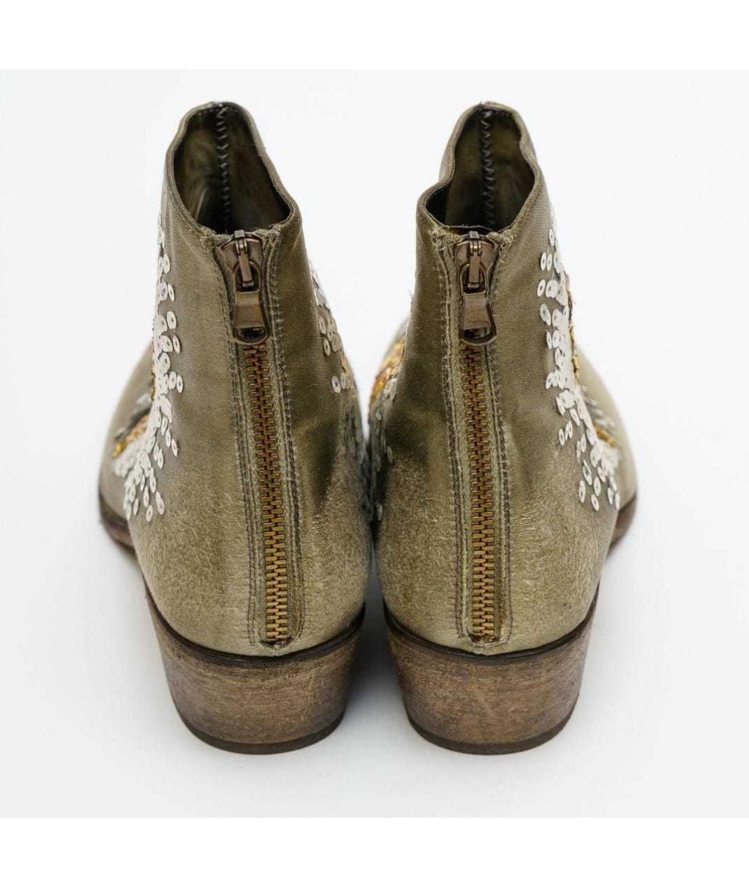 ELENA IACHI Бежевые кожаные полусапоги, фото 4