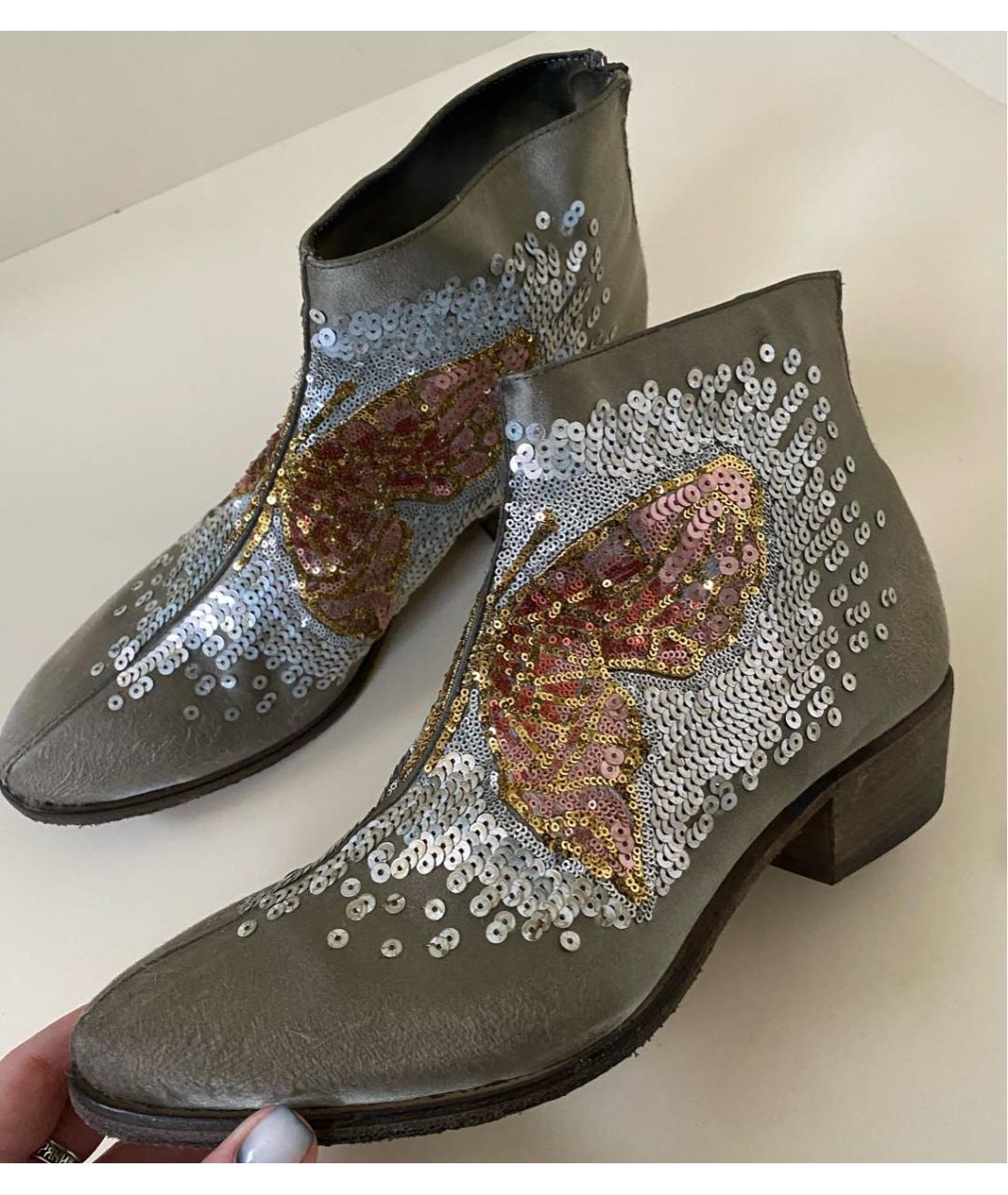 ELENA IACHI Бежевые кожаные полусапоги, фото 5