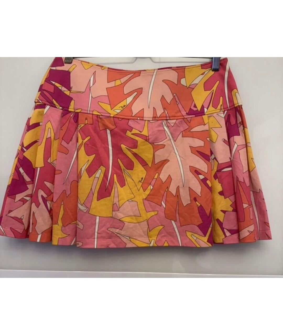 EMILIO PUCCI Розовая хлопковая юбка мини, фото 2