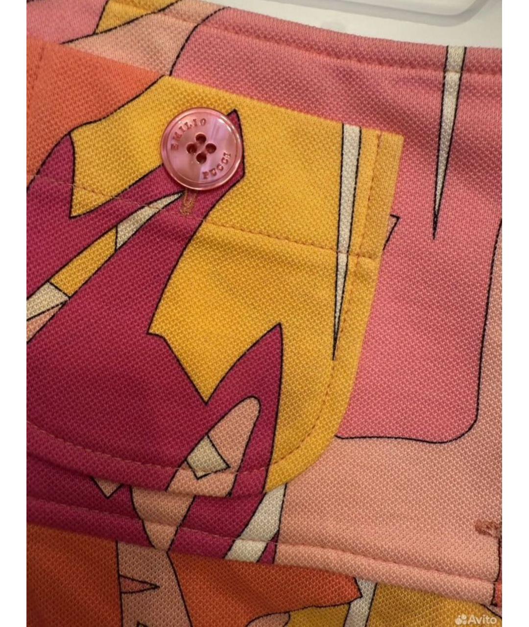 EMILIO PUCCI Розовая хлопковая юбка мини, фото 8