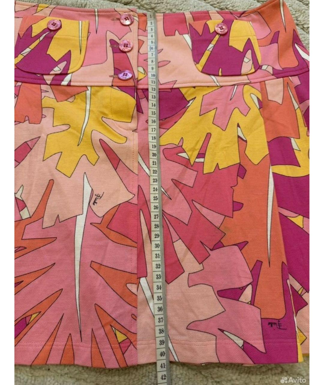 EMILIO PUCCI Розовая хлопковая юбка мини, фото 7