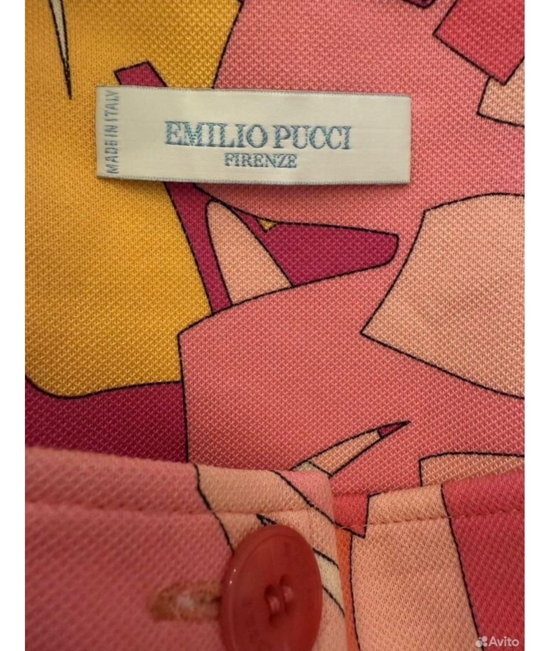 EMILIO PUCCI Розовая хлопковая юбка мини, фото 3