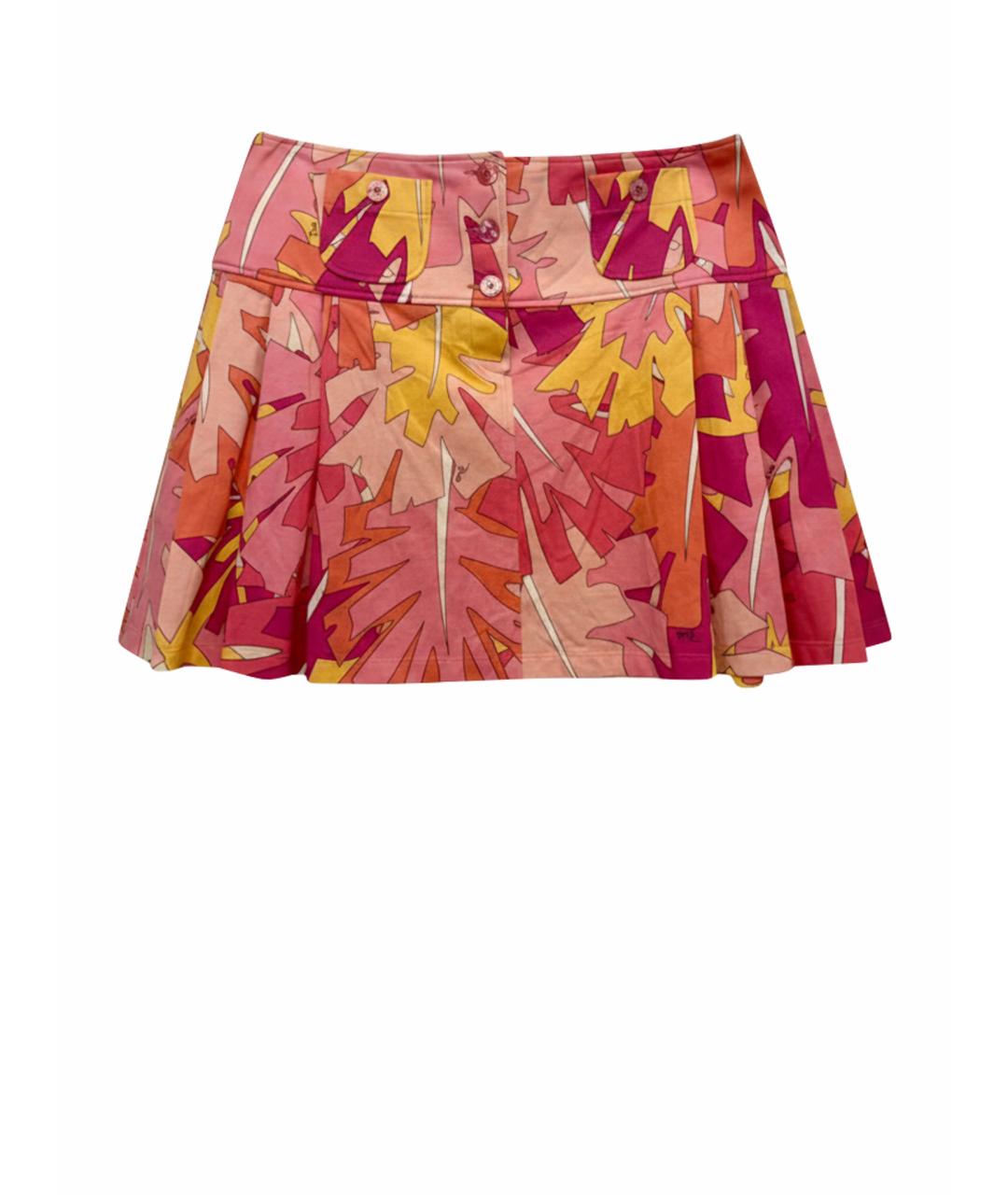 EMILIO PUCCI Розовая хлопковая юбка мини, фото 1