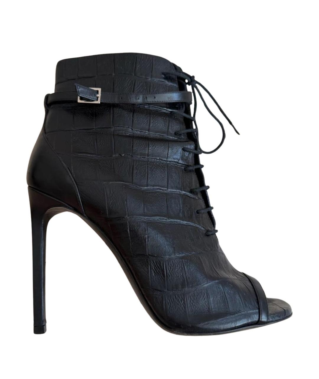 SAINT LAURENT Черные ботильоны из экзотической кожи, фото 1