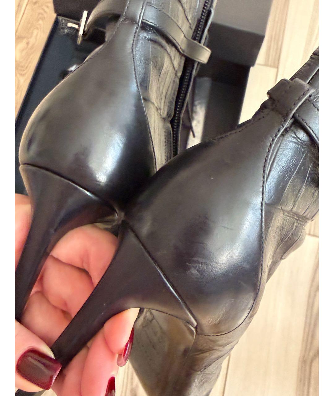 SAINT LAURENT Черные ботильоны из экзотической кожи, фото 7