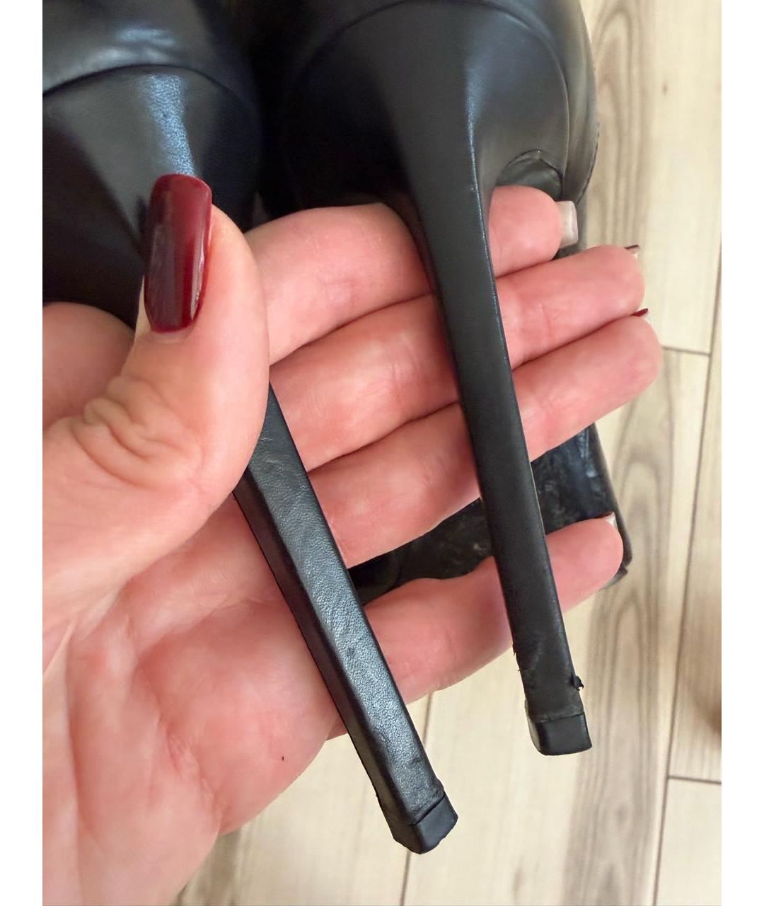 SAINT LAURENT Черные ботильоны из экзотической кожи, фото 6