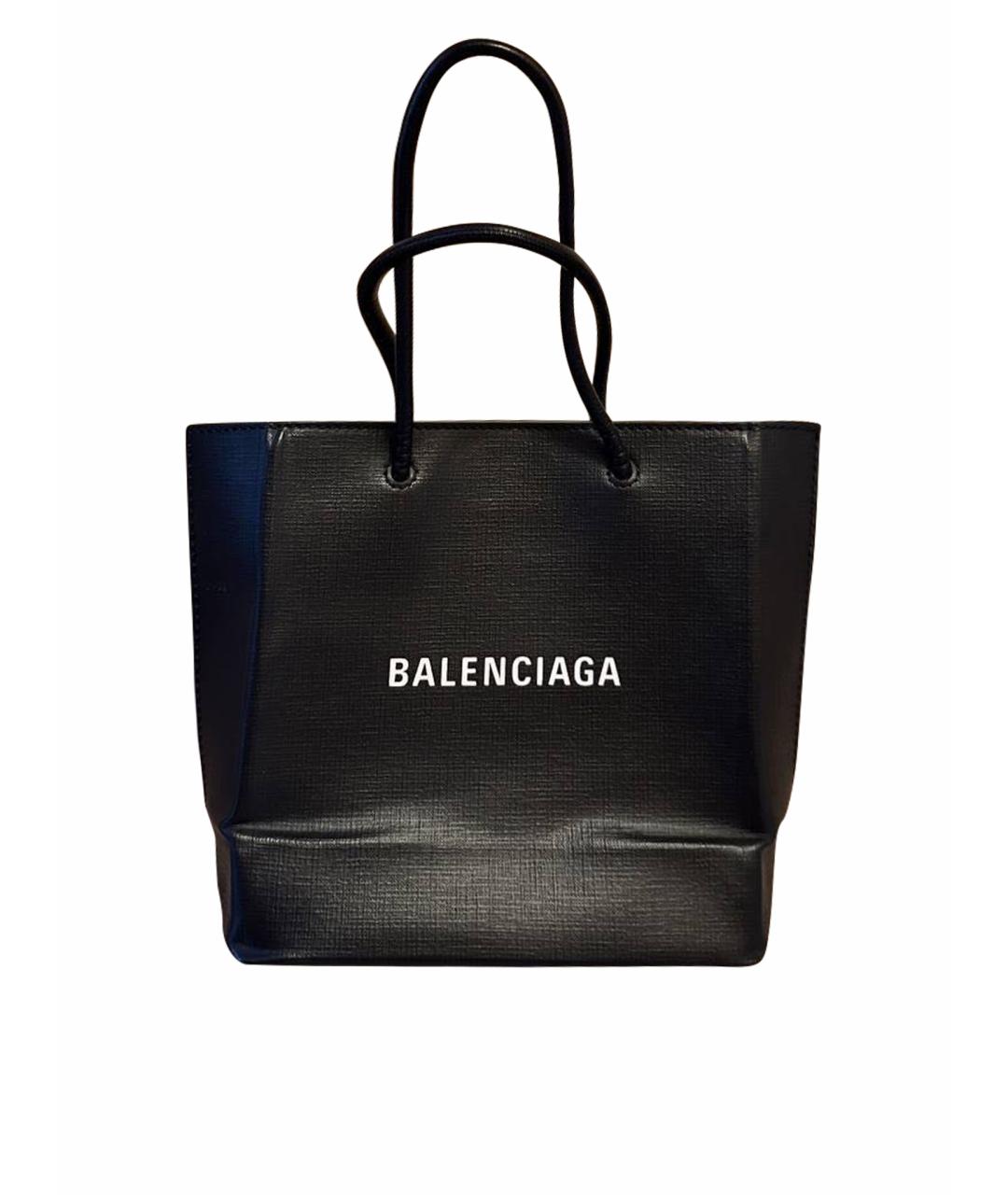 BALENCIAGA Черная кожаная сумка через плечо, фото 1