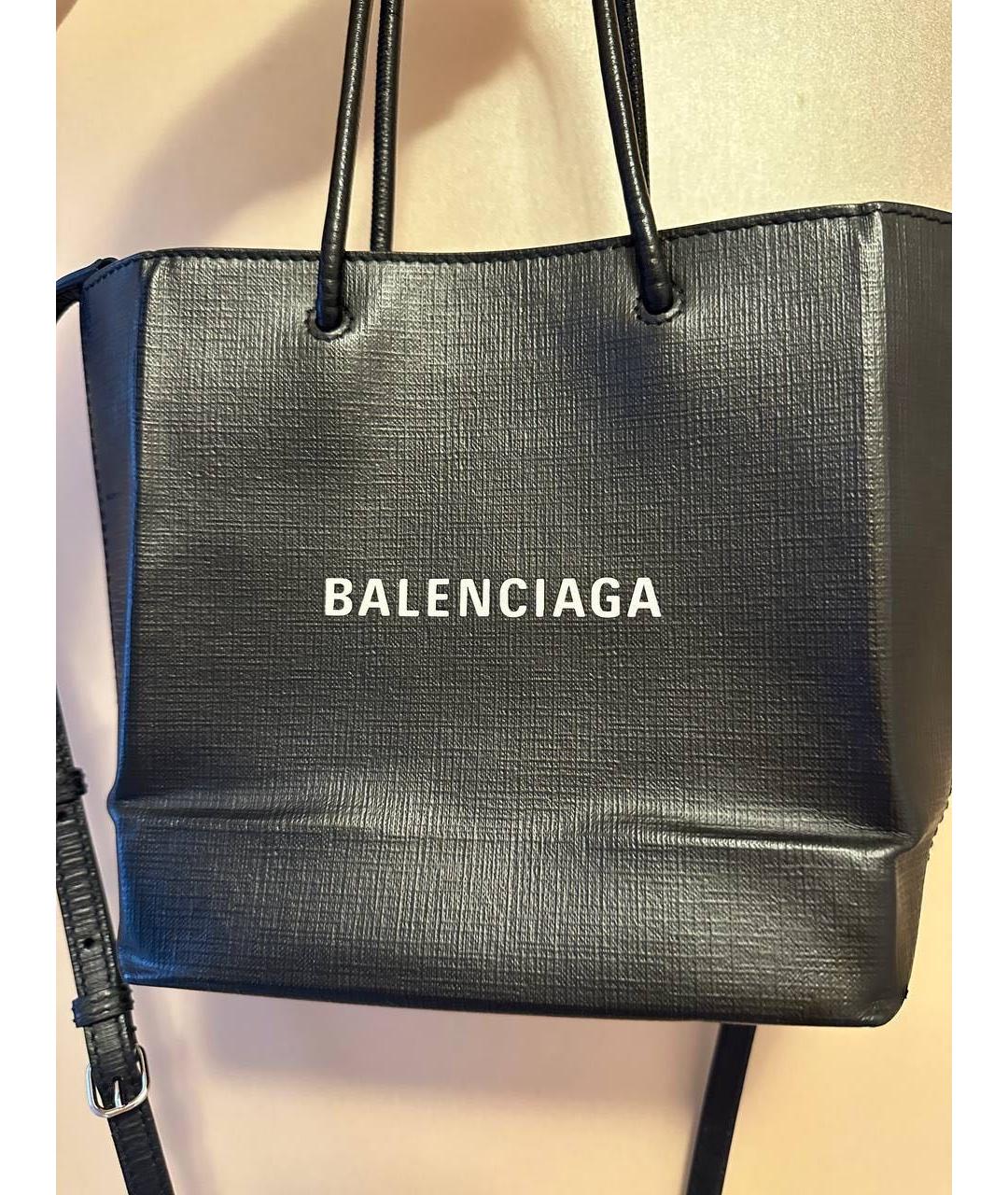 BALENCIAGA Черная кожаная сумка через плечо, фото 4