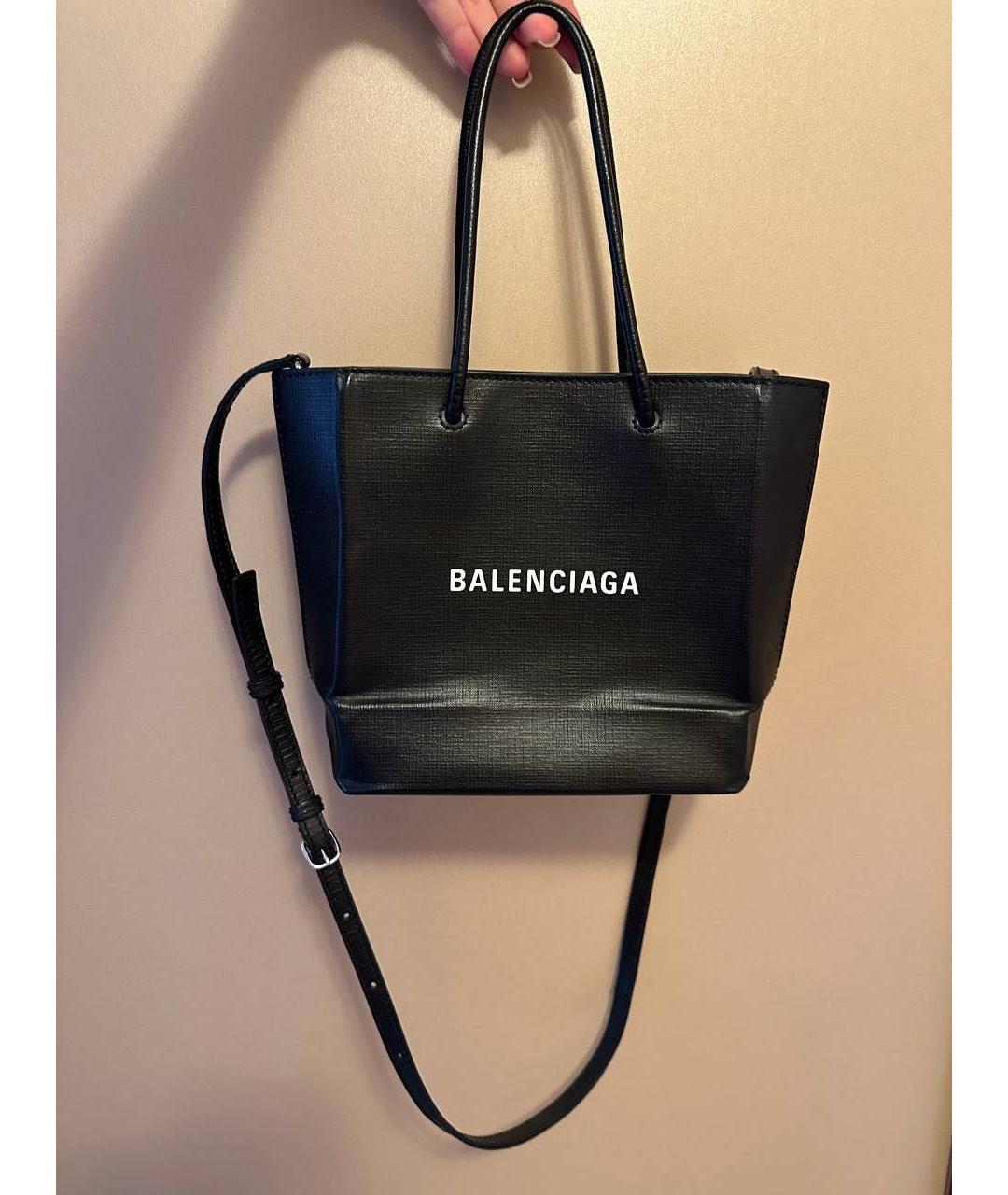 BALENCIAGA Черная кожаная сумка через плечо, фото 3