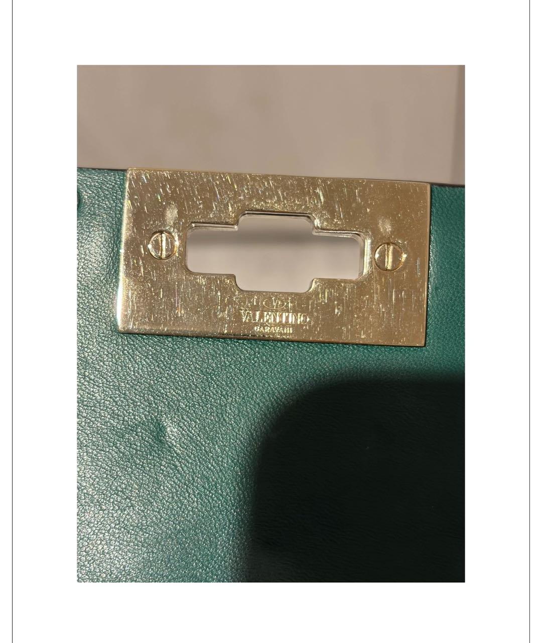 VALENTINO Зеленая кожаная сумка через плечо, фото 4
